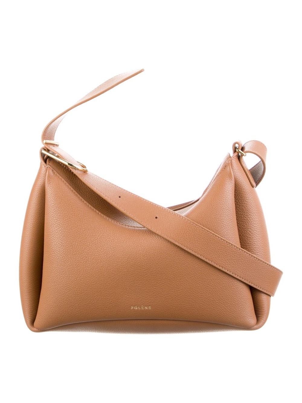 Polene umi Tan Leather Crossbody Bag